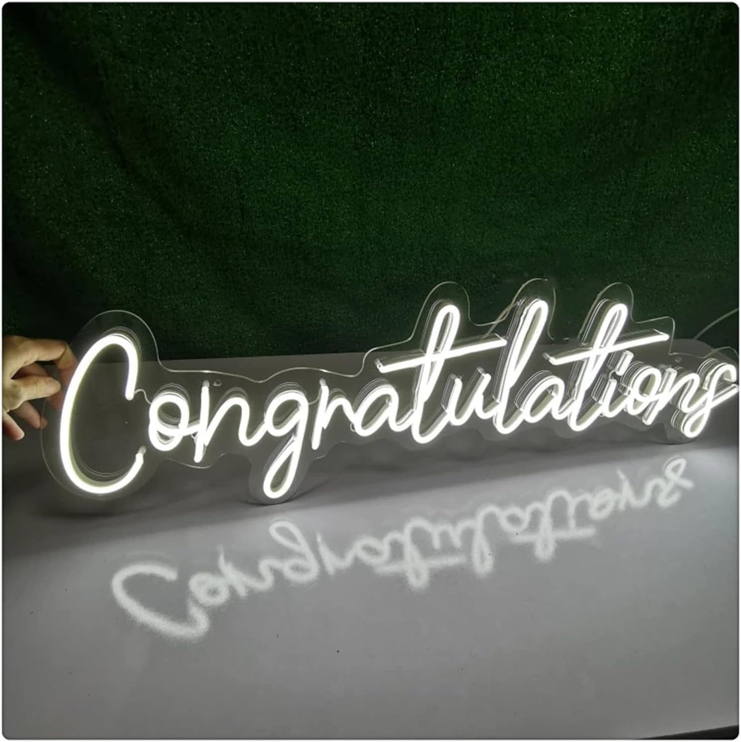 BPA® “Congratulations” LED Neon Sign – Luminous Acrylic Wall Art for Home, Café, Bar, Club, Hotel, Store, and Special Events